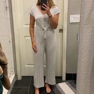 Grey and White Cotton Jumper